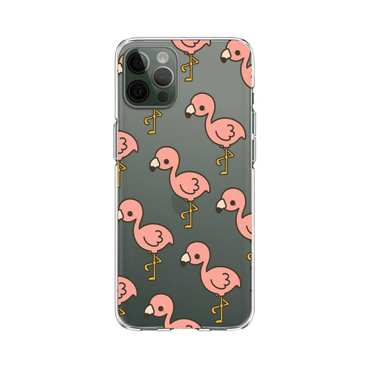 Flamingo Bird Tiny Pink Patern Series Clear Soft Case-Oxvistore