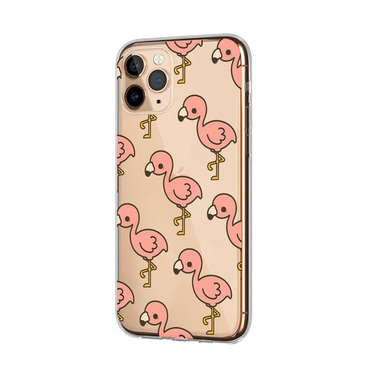 Flamingo Bird Tiny Pink Patern Series Clear Soft Case-Oxvistore