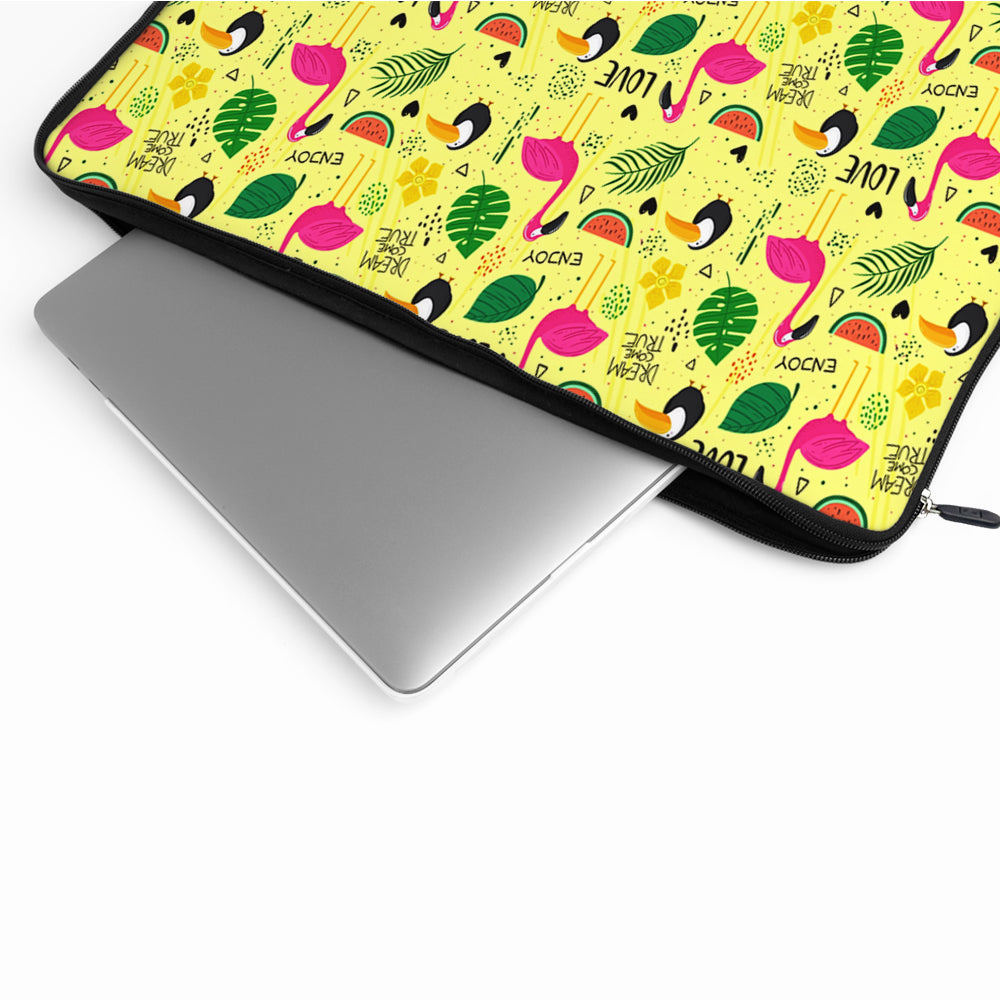 Flamingo Summer Tropical Laptop Sleeve Protective Cover