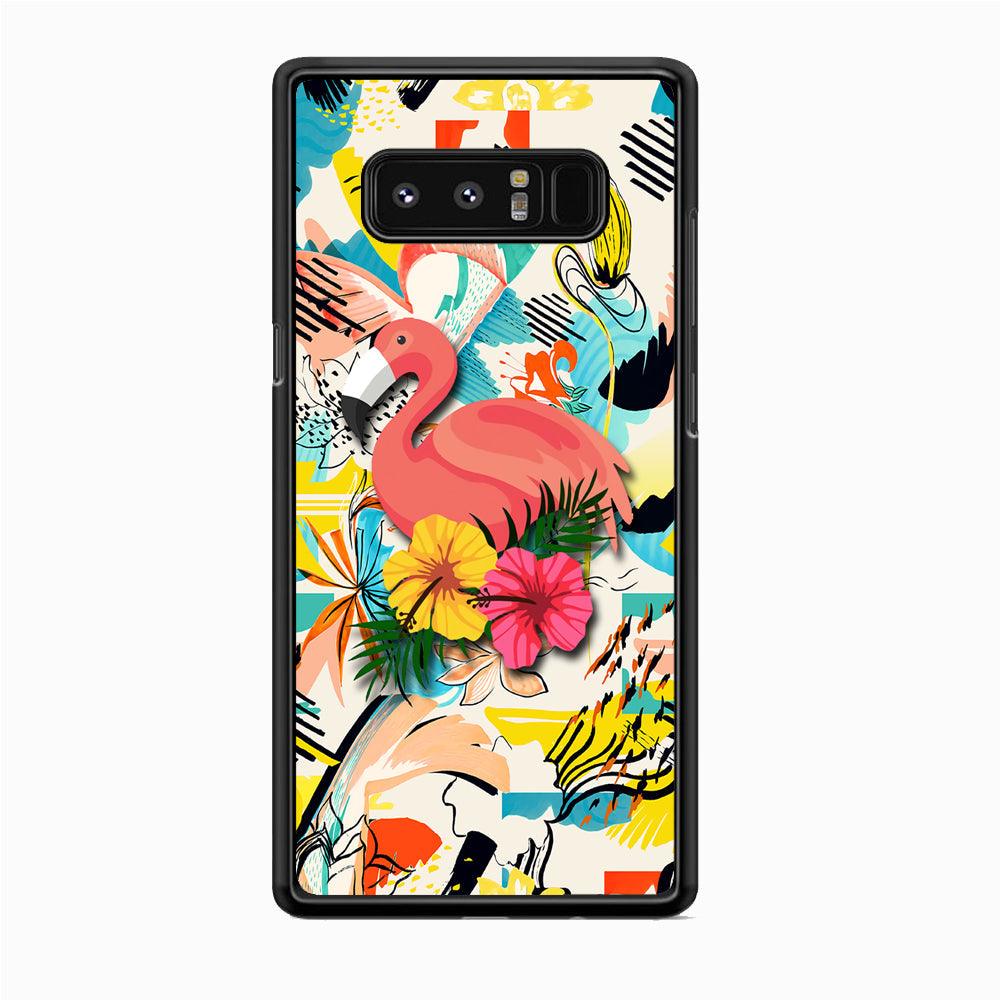 Flamingo Perch on Flower Samsung Galaxy Note 8 Case-Oxvistore