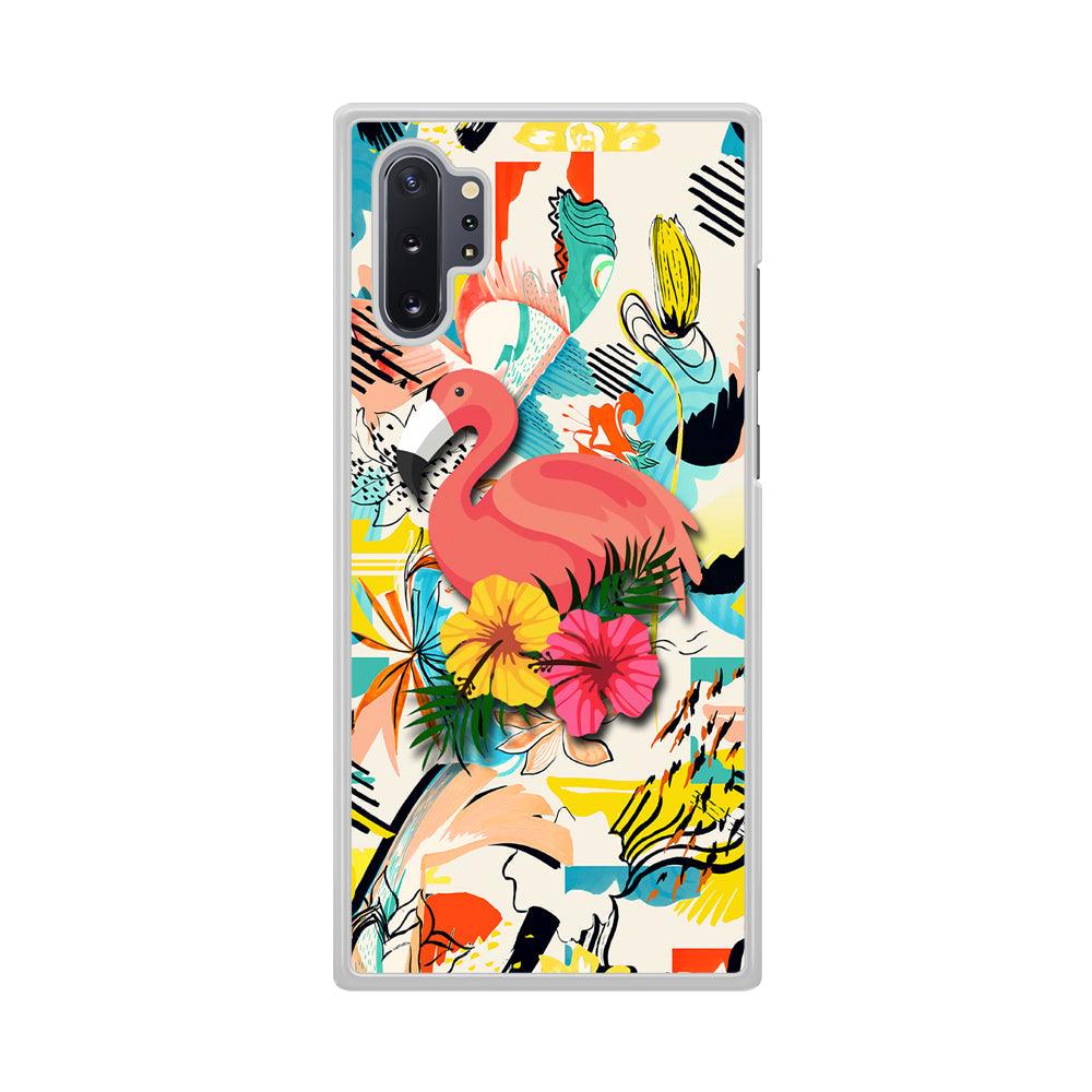 Flamingo Perch on Flower Samsung Galaxy Note 10 Plus Case-Oxvistore