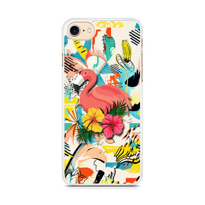 Flamingo Perch on Flower iPhone 8 Case-Oxvistore