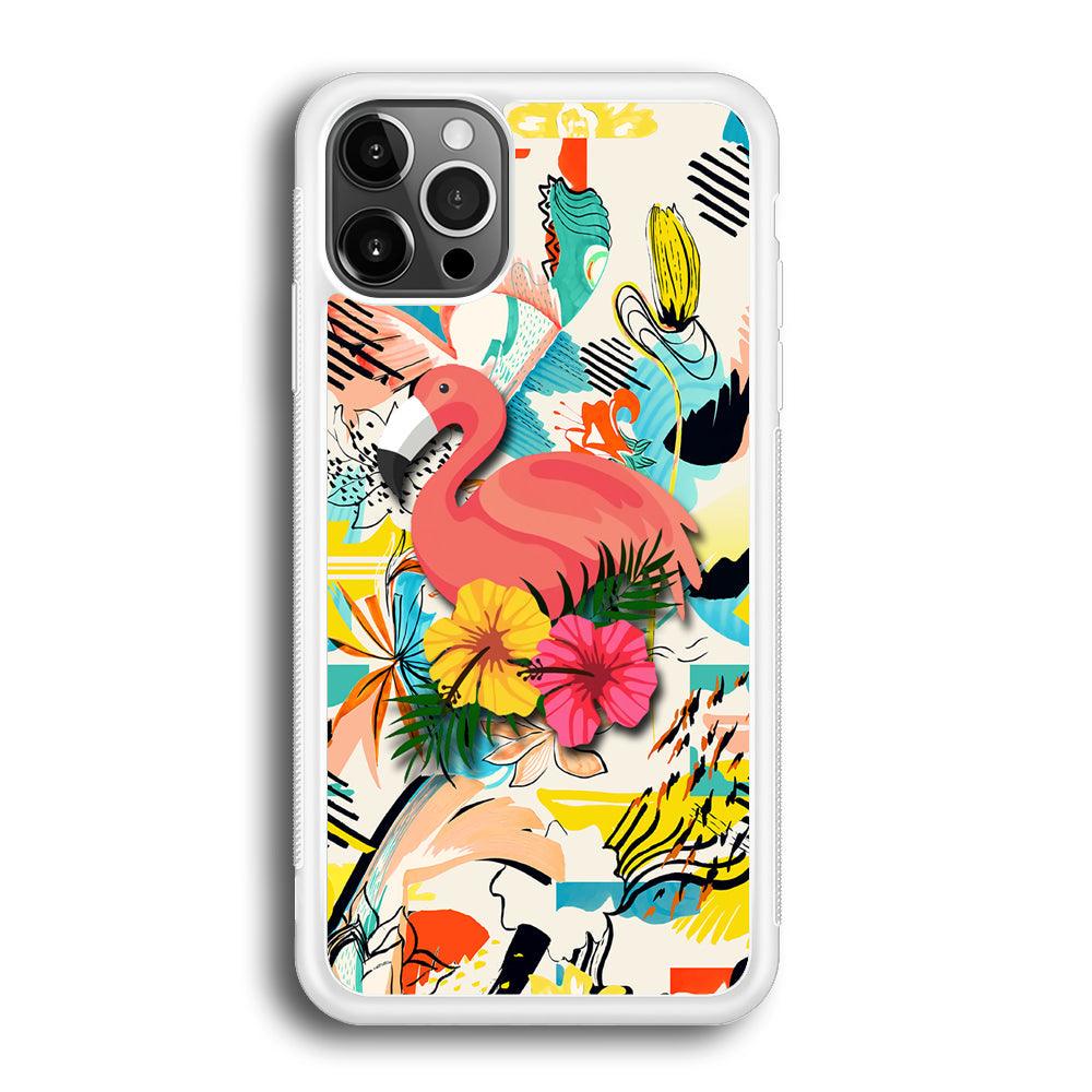 Flamingo Perch on Flower iPhone 12 Pro Max Case-Oxvistore