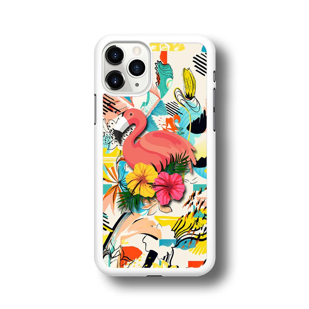 Flamingo Perch on Flower iPhone 11 Pro Case-Oxvistore