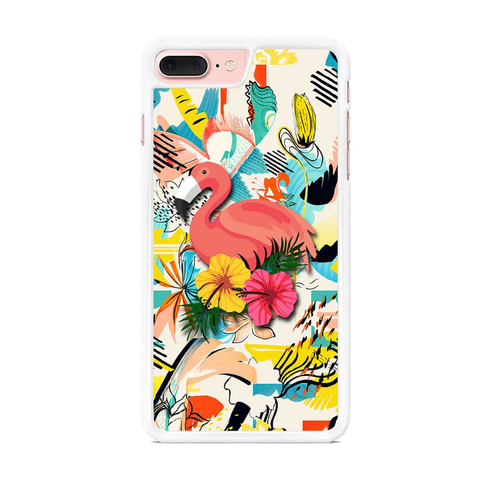 Flamingo Perch on Flower iPhone 8 Plus Case-Oxvistore