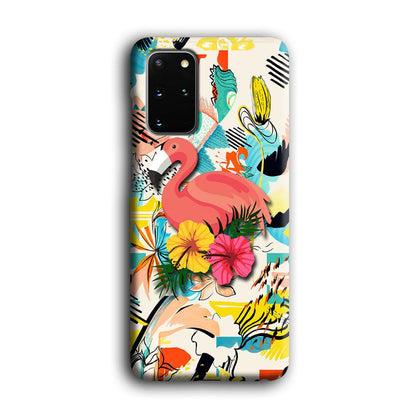 Flamingo Perch on Flower Samsung Galaxy S20 Plus Case-Oxvistore