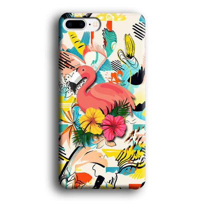 Flamingo Perch on Flower iPhone 7 Plus Case-Oxvistore