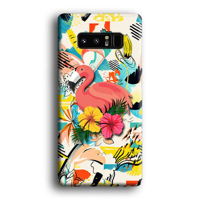 Flamingo Perch on Flower Samsung Galaxy Note 8 Case-Oxvistore