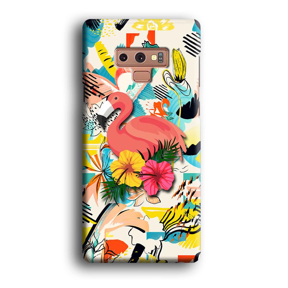 Flamingo Perch on Flower Samsung Galaxy Note 9 Case-Oxvistore