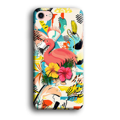 Flamingo Perch on Flower iPhone 8 Case-Oxvistore