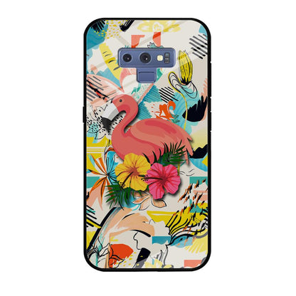 Flamingo Perch on Flower Samsung Galaxy Note 9 Case-Oxvistore