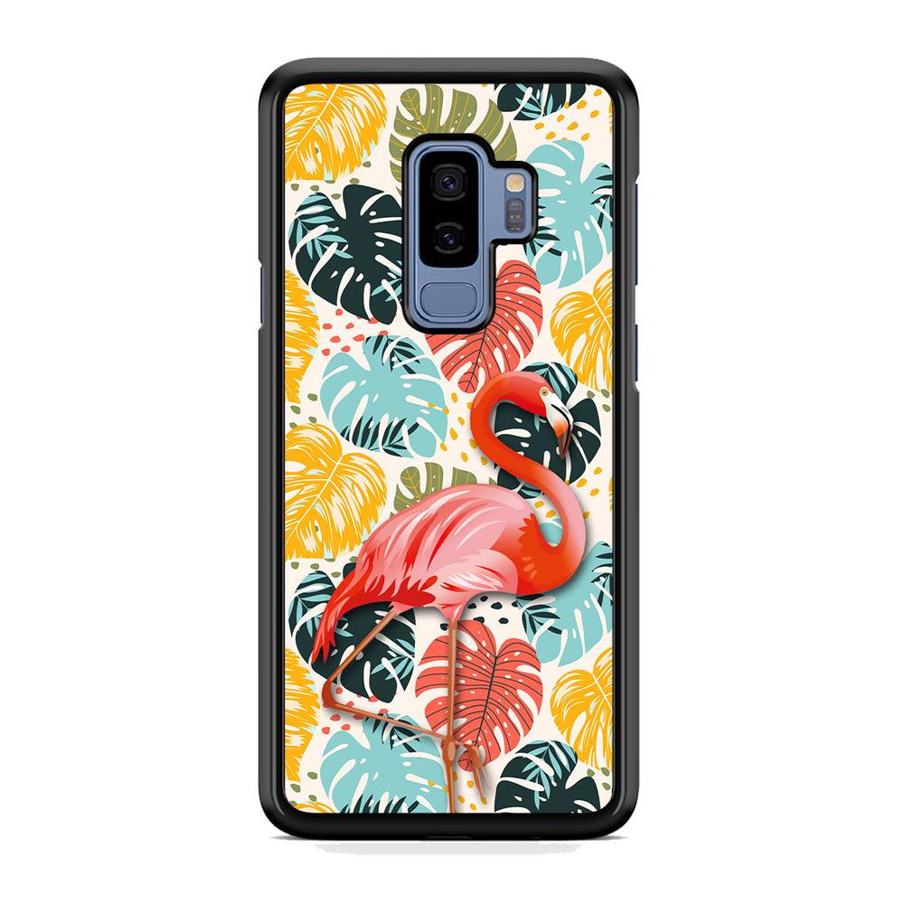 Flamingo Stand in Beauty Samsung Galaxy S9 Plus Case-Rubber Black (2D Case)-Oxvistore