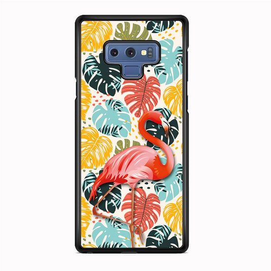 Flamingo Stand in Beauty Samsung Galaxy Note 9 Case-Rubber White (2D Case)-Oxvistore