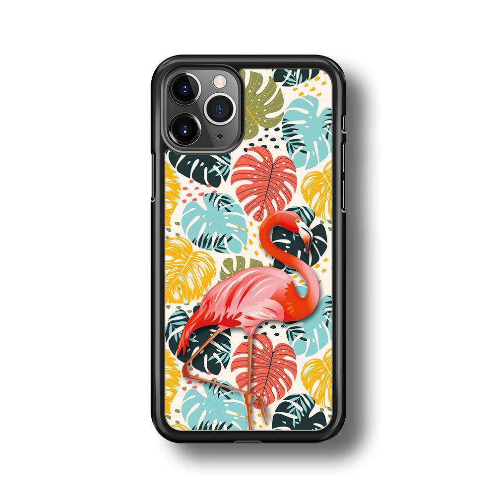 Flamingo Stand in Beauty iPhone 11 Pro Case-Rubber Black (2D Case)-Oxvistore