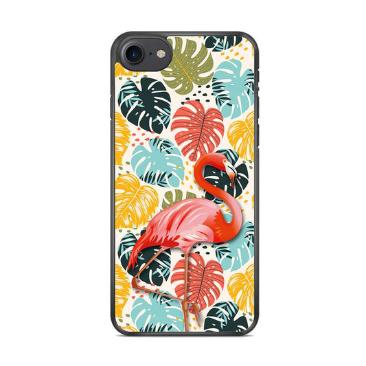 Flamingo Stand in Beauty iPhone 7 Case-Rubber Black (2D Case)-Oxvistore
