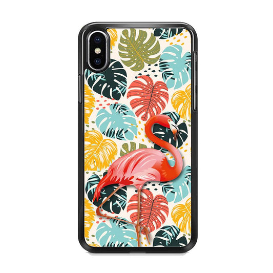 Flamingo Stand in Beauty iPhone XS MAX Case-Rubber White (2D Case)-Oxvistore