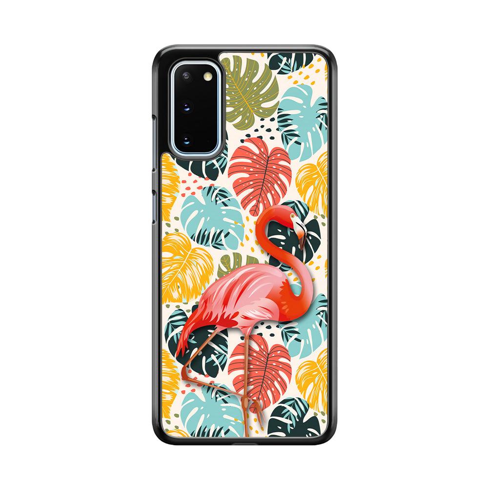 Flamingo Stand in Beauty Samsung Galaxy S20 Case-Rubber Black (2D Case)-Oxvistore