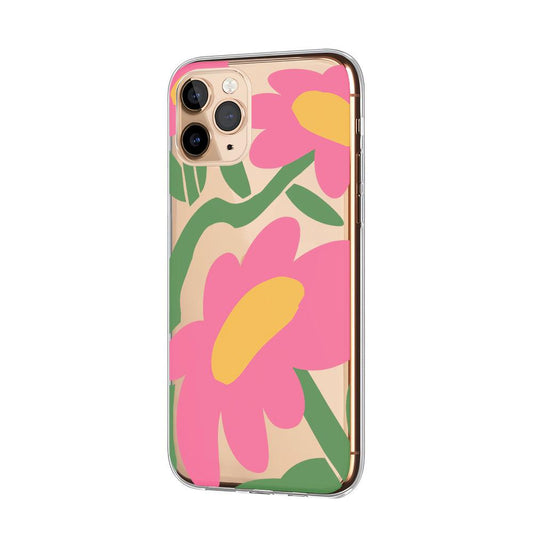 Flower Flapping Pink Petals Clear Soft Case-Oxvistore