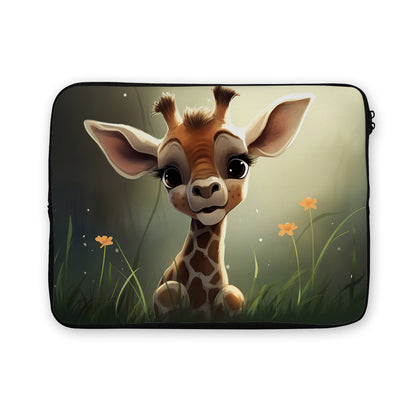 Fluffy Baby Giraffe Laptop Sleeve Protective Cover