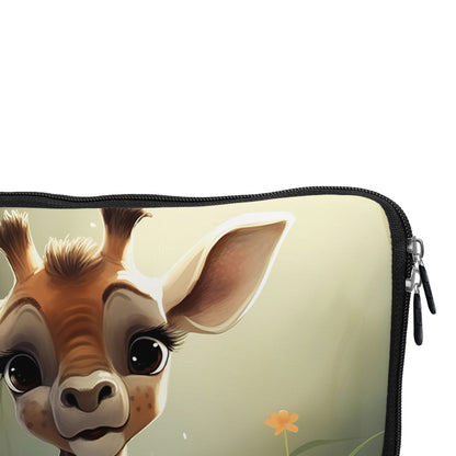 Fluffy Baby Giraffe Laptop Sleeve Protective Cover