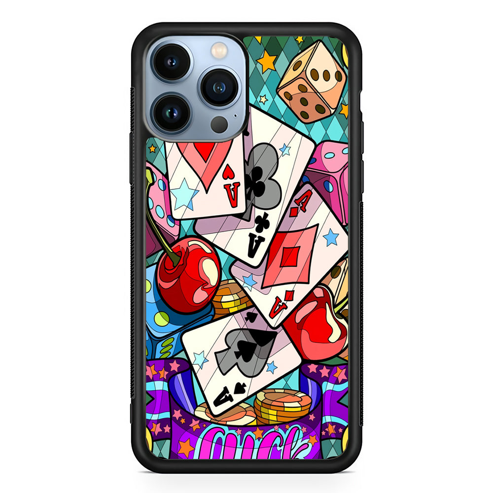 Four Ace Cards Cartoon 2D Rubber Phone Case