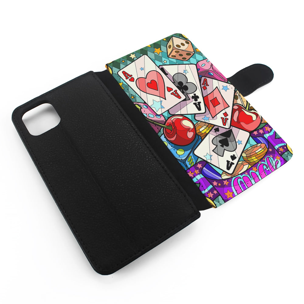 Four Ace Cards Cartoon Flip Wallet Phone Case