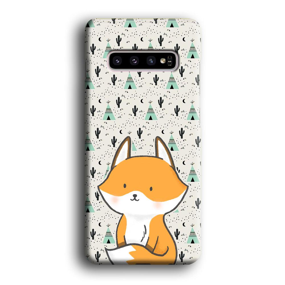 Fox and Patern of Dessert Samsung Galaxy S10 Case-Oxvistore