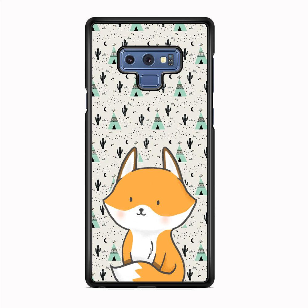 Fox and Patern of Dessert Samsung Galaxy Note 9 Case-Tempered Glass Case-Oxvistore
