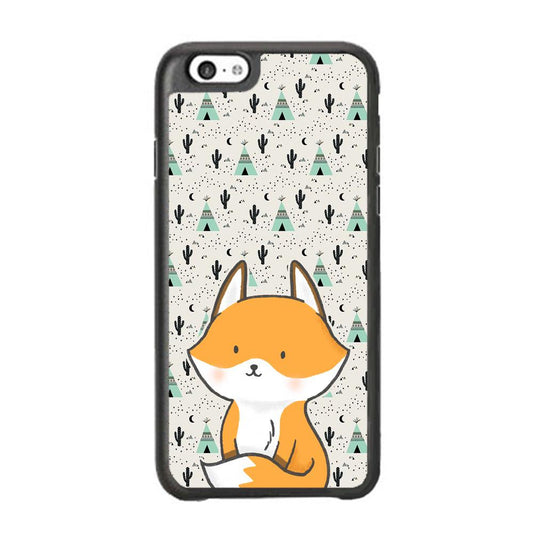 Fox and Patern of Dessert iPhone 6 Plus | 6s Plus Case-Rubber White (2D Case)-Oxvistore
