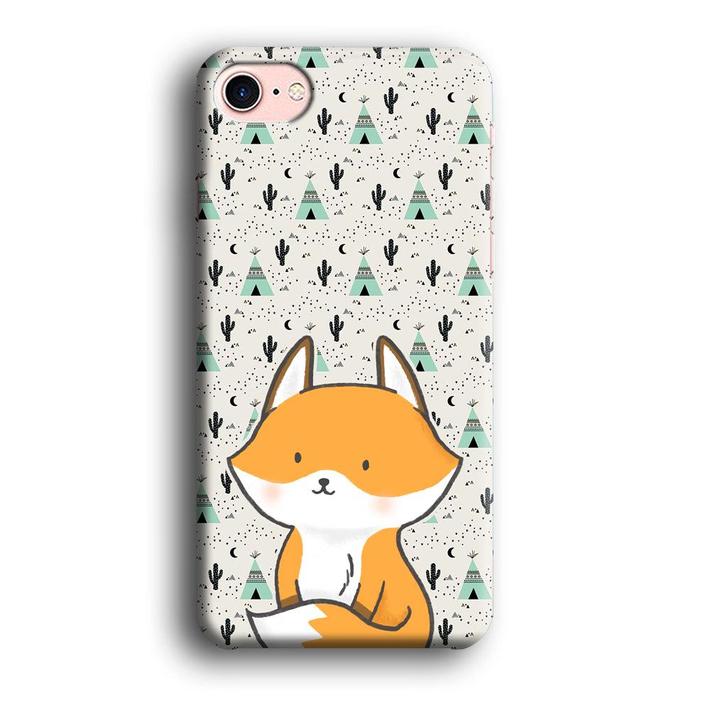 Fox and Patern of Dessert iPhone 8 Case-Oxvistore