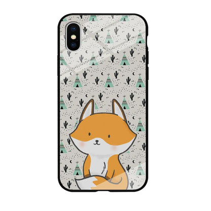 Fox and Patern of Dessert iPhone X Case-Oxvistore