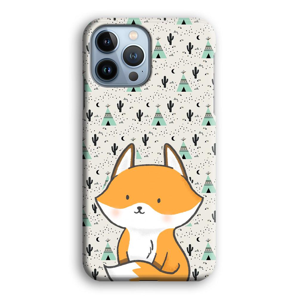 Fox and Patern of Dessert iPhone 14 Pro Max Case-Oxvistore