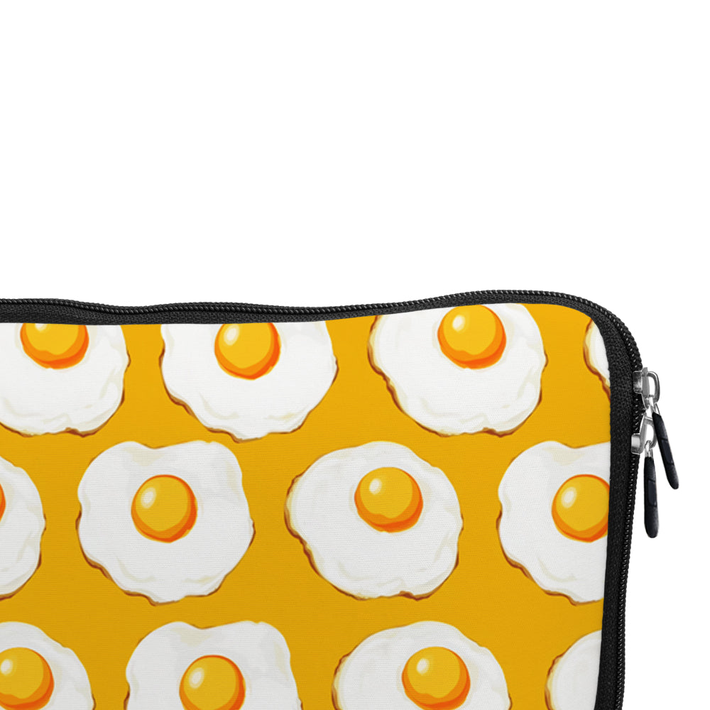 Fried Eggs on Yellow Laptop Sleeve Protective Cover