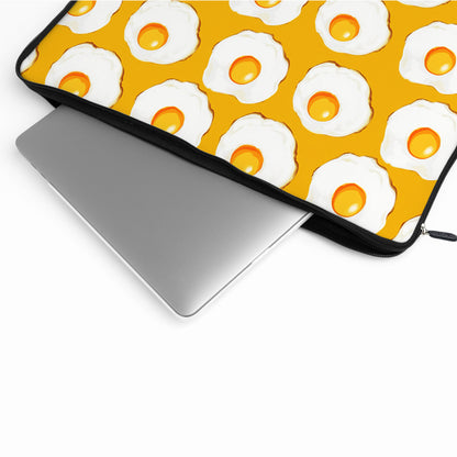 Fried Eggs on Yellow Laptop Sleeve Protective Cover