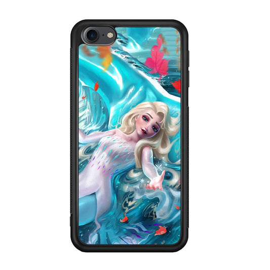 Frozen Elsa in Melting Snow iPod Touch 6 Case-Rubber Black (2D Case)-Oxvistore