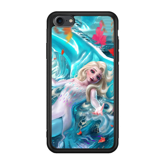 Frozen Elsa in Melting Snow iPhone 7 Case-Rubber Black (2D Case)-Oxvistore