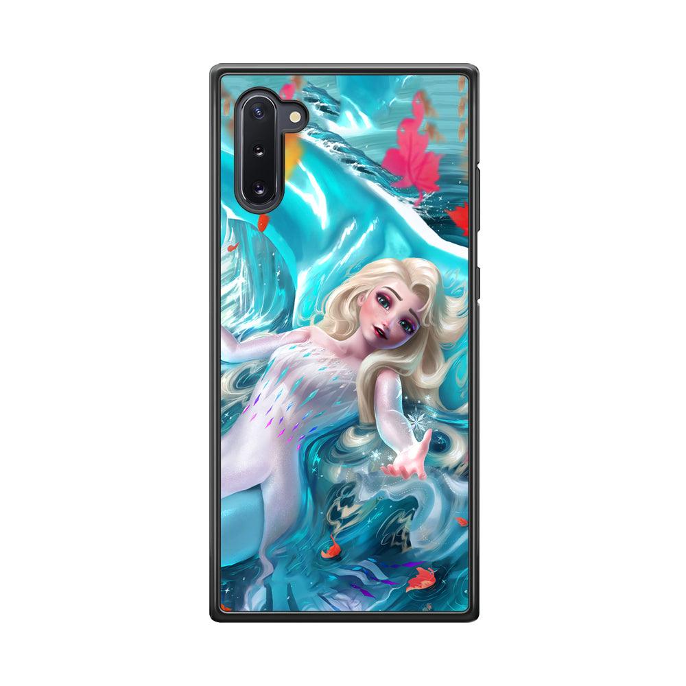 Frozen Elsa in Melting Snow Samsung Galaxy Note 10 Case-Rubber Black (2D Case)-Oxvistore