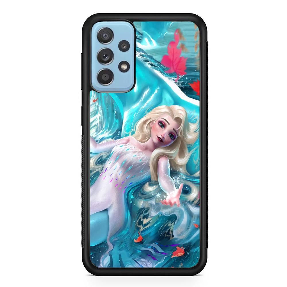 Frozen Elsa in Melting Snow Samsung Galaxy A72 Case-Rubber Black (2D Case)-Oxvistore