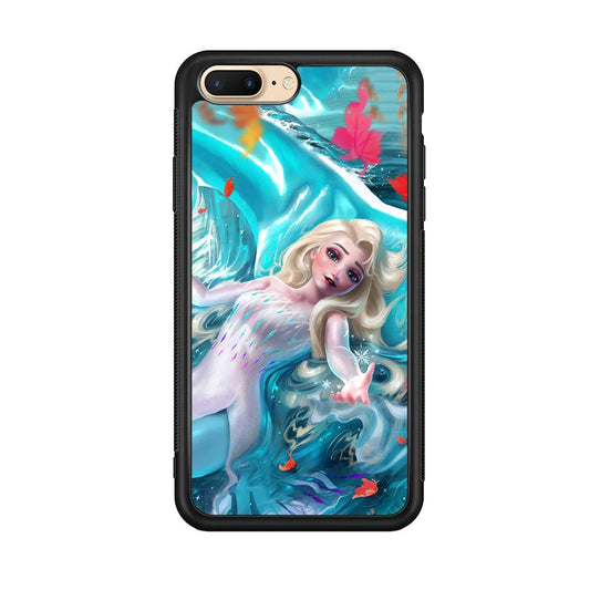 Frozen Elsa in Melting Snow iPhone 7 Plus Case-Rubber Black (2D Case)-Oxvistore