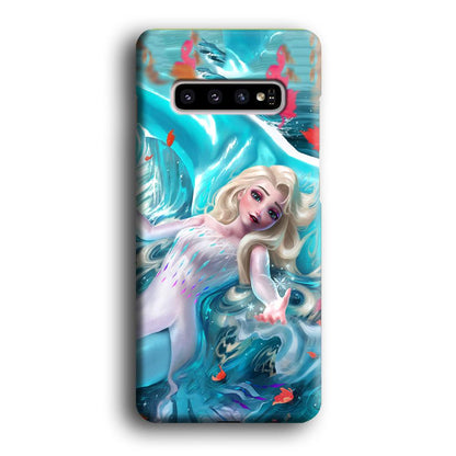 Frozen Elsa in Melting Snow Samsung Galaxy S10 Plus Case-Oxvistore