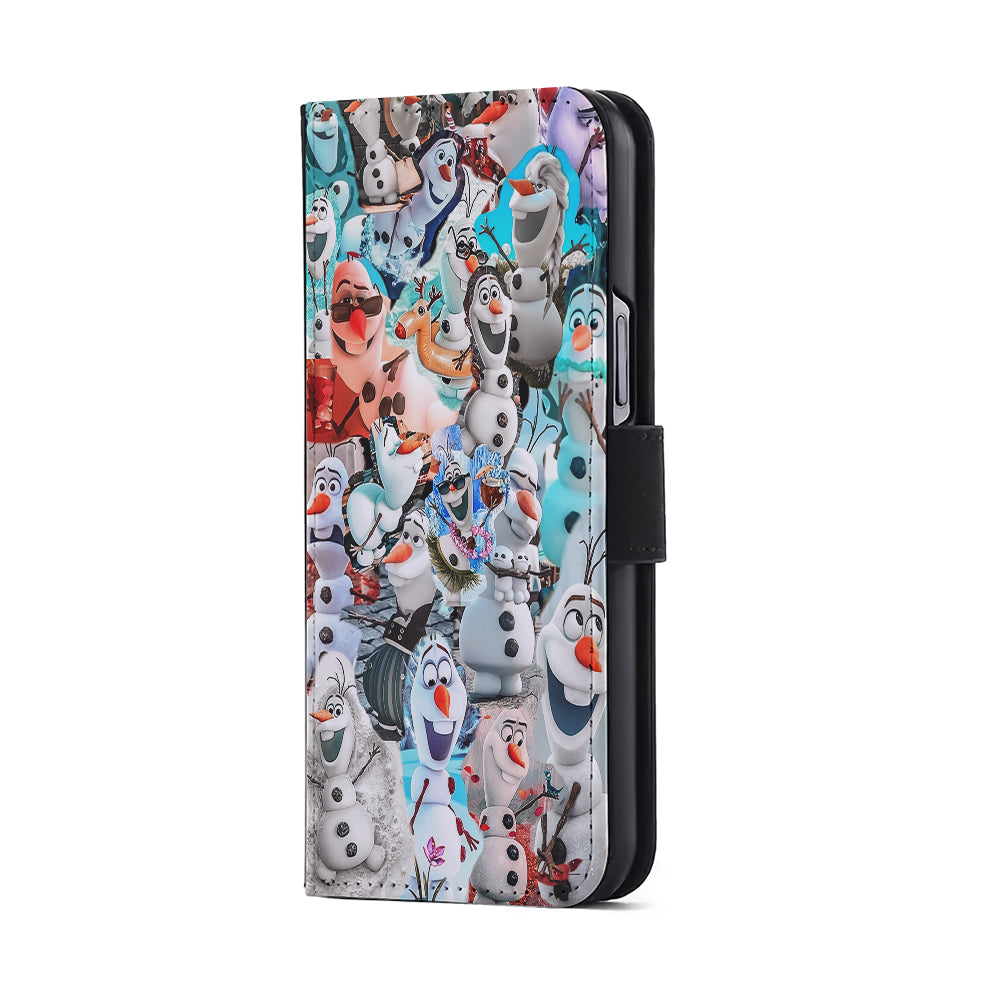 Frozen Olaf Aesthetic Collage Flip Wallet Phone Case