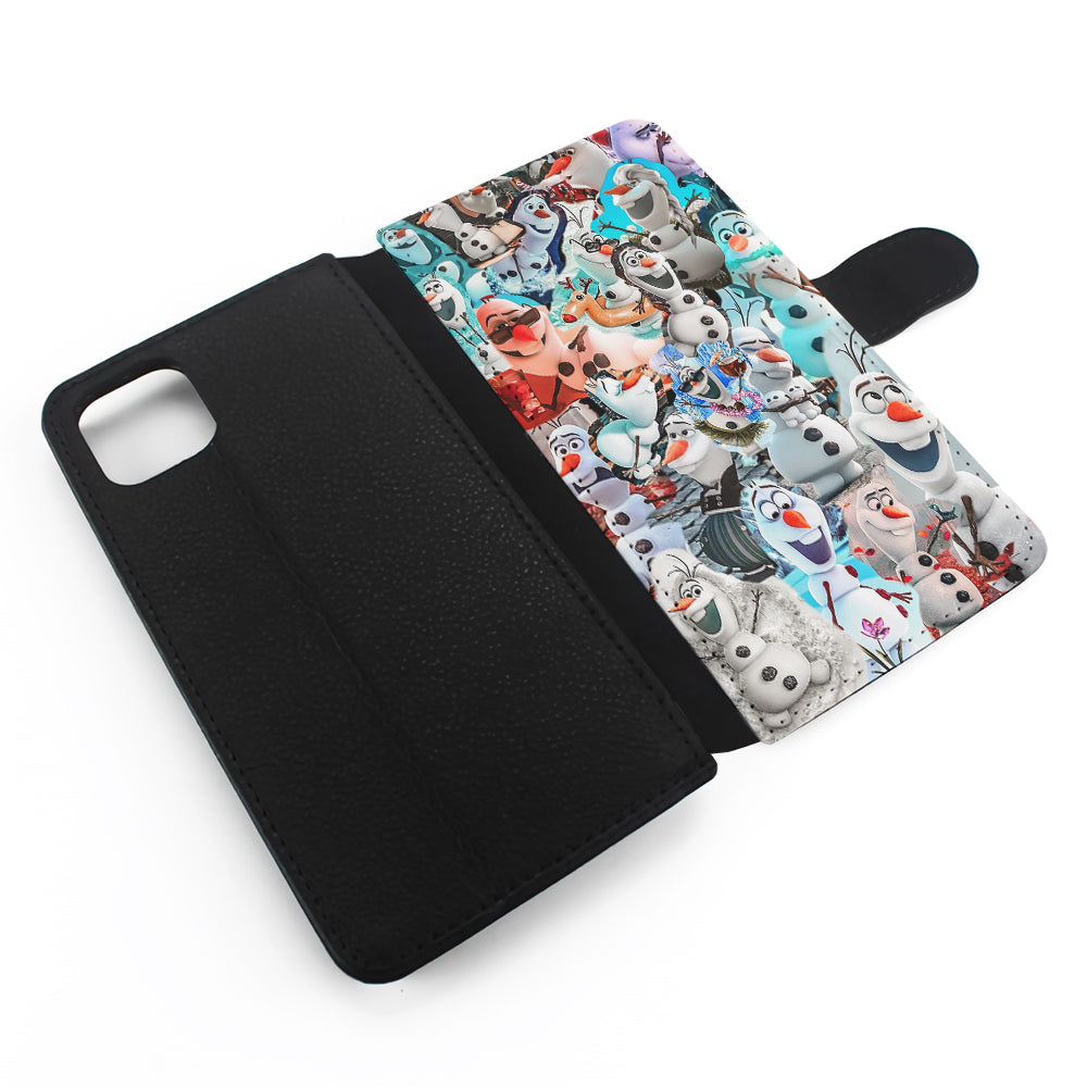 Frozen Olaf Aesthetic Collage Flip Wallet Phone Case