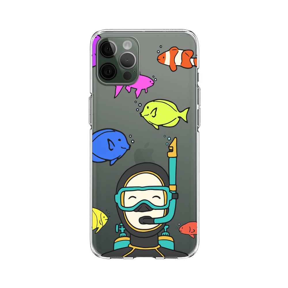 Fun Diving with Beautiful Fish Clear Soft Case-Oxvistore