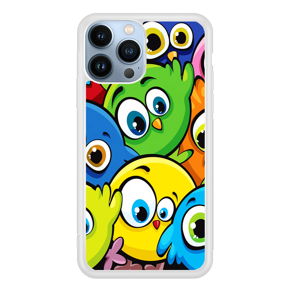 Funny Cartoon Birds 2D Rubber Phone Case