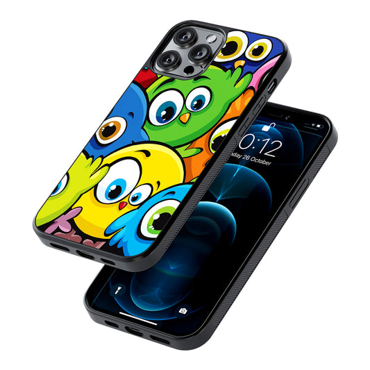 Funny Cartoon Birds 2D Rubber Phone Case