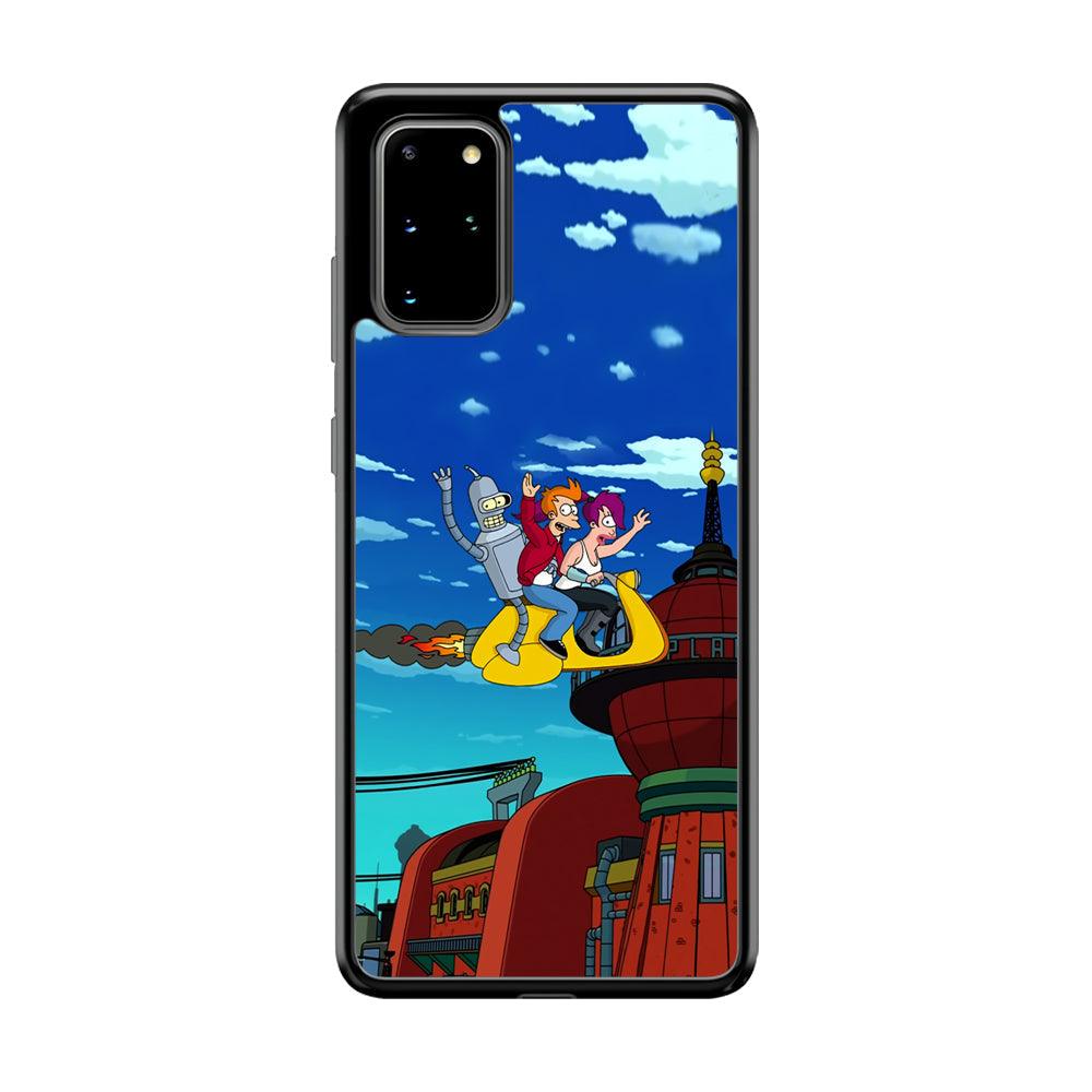 Futurama Faster Together Samsung Galaxy S20 Plus Case-Rubber Black (2D Case)-Oxvistore