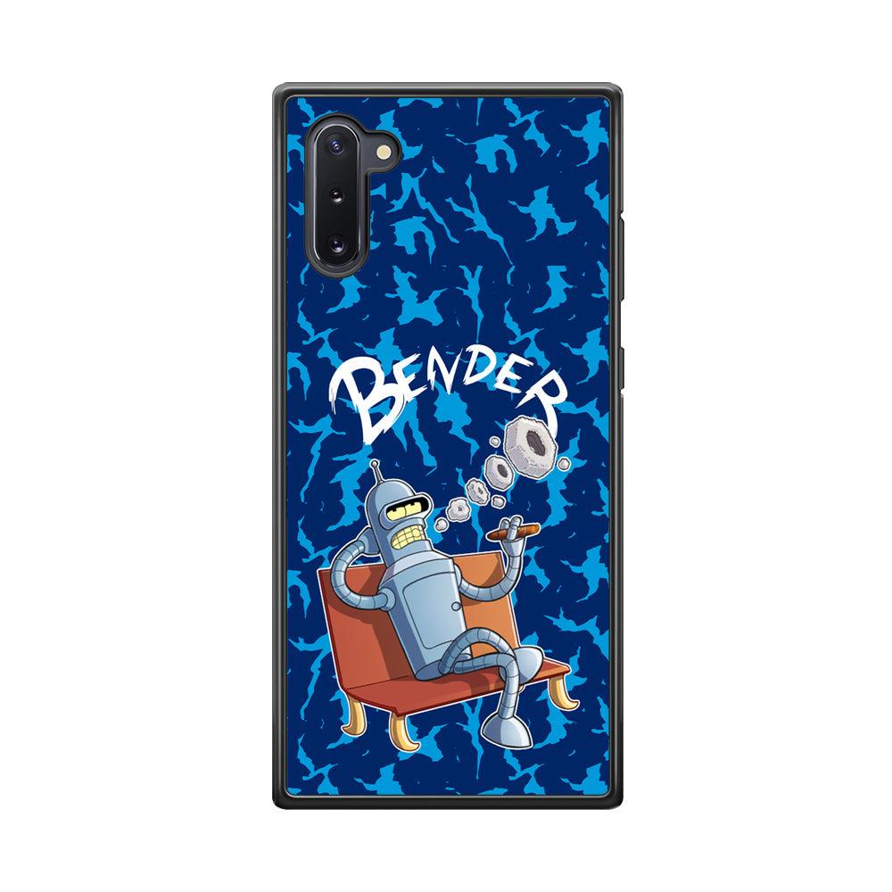 Futurama Relax Bender Samsung Galaxy Note 10 Case-Rubber Black (2D Case)-Oxvistore