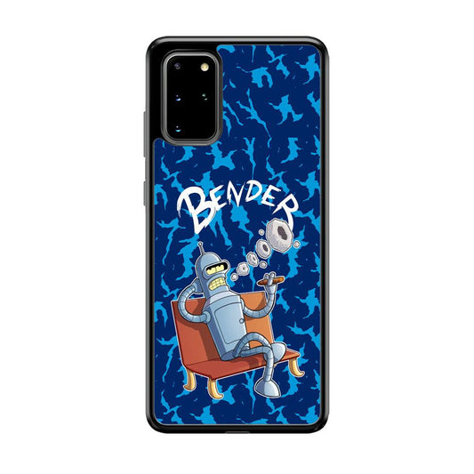 Futurama Relax Bender Samsung Galaxy S20 Plus Case-Rubber Black (2D Case)-Oxvistore