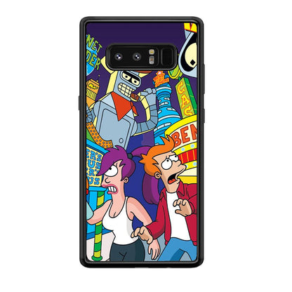 Futurama Scene on Planet City Samsung Galaxy Note 8 Case-Oxvistore