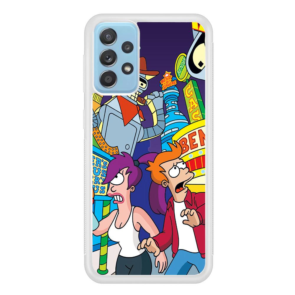 Futurama Scene on Planet City Samsung Galaxy A52 Case-Oxvistore